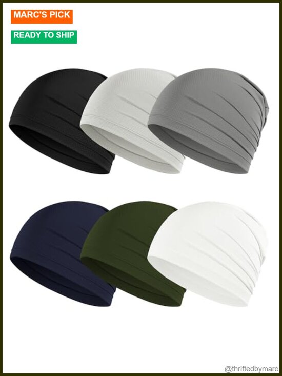 Breathable Quick-Dry Skull Caps for Cycling Running Workout (4-6 Pack) main image 4